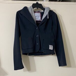 Aeropostale Dark Jacket with Light Gray Hoodie